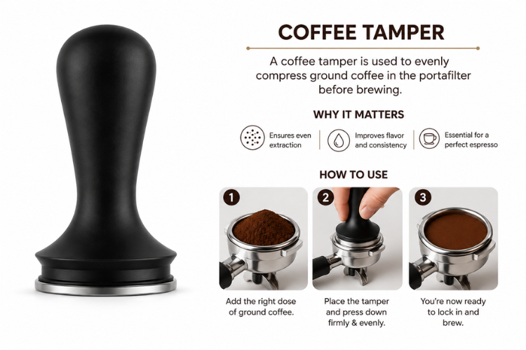 Three one Thin Base Black Tamper