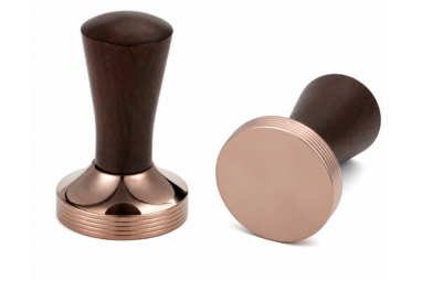 Three One Wodden Handle Tamper with Rosegold base 58mm